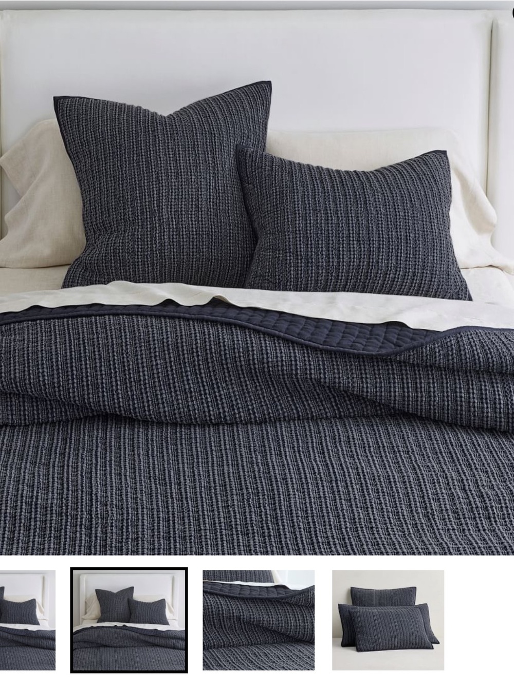 Pottery Barn Honeycomb Quilt, Full/Queen, Midnight Blue
